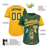 Custom Green Yellow Skull Fashion Personalized Authentic Baseball Jersey BSBJ01-D017154